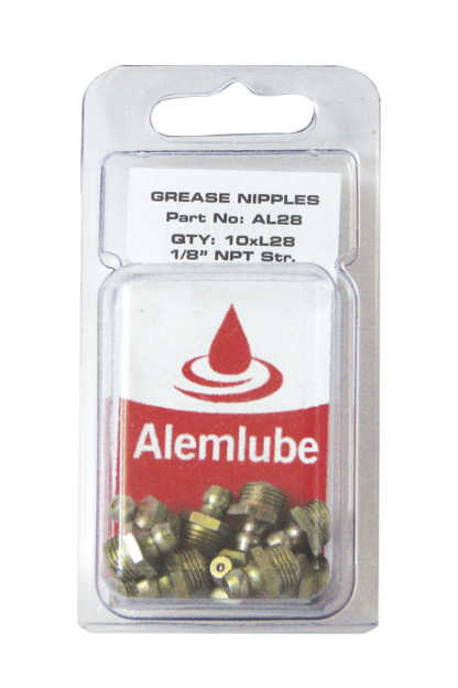 Alemlube Display 1/8" Npt Grease Nipples Pack of 10 AL28