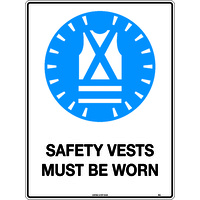 Safety Vests Must Be Worn Safety Sign