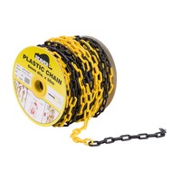 Beaver Plastic Chain - Long Link (50m Reel) Black and Yellow Plastic