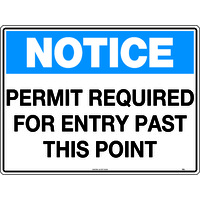 Permit is Required for Entry Past this Point Safety Sign