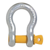 Yellow Pin Galvanised Bow Shackle (9.5t WLL) Grade S - 29 x 32mm