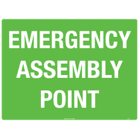 Emergency Assembly Point Safety Sign (Metal) - 600 x 400mm 