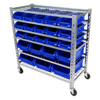 TradeQuip Parts Storage Bin Rack (6 Tiers) - 22 Bins