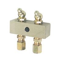 Alemlube Header Block w/ Fittings and Grease Nipples (2 Outlet) -  6mm