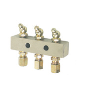 Alemlube Header Block w/ Fittings and Grease Nipples (3 Outlet) -  6mm