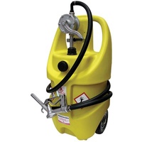 Alemlube Mobile Poly Tank w/ Rotary Hand Pump (Manual Nozzle/Spout) - 68L