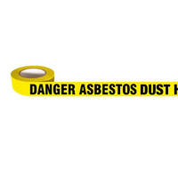  Barricade Tape (Black/Yellow - Danger Asbestos Dust Hazard) - 60m x 75mm 