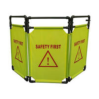  Lightweight Tri-Panel Hi-Vis Safety Barrier  (Yellow - Safety First)