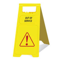  Heavy Duty Floor Stand (Yellow - Out of Service) - 660 x 300mm