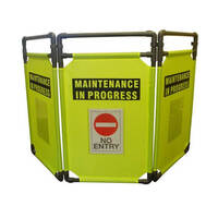 Hi-Vis  Tri-Panel Safety Barrier (Maintenance In Progress) - Yellow