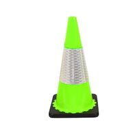 Reflective Lime Green Traffic Cone 450mm (1.6kg) - White Sleeve