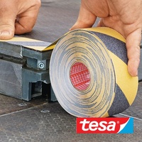 Tesa Premium Anti-Slip Tread Tape - Black/Yellow - 25mm x 10m
