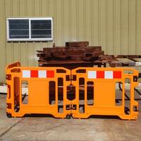   3 Panel Mobile Safety Barrier (Orange) - 1000 x 800 x 50mm 