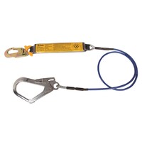 B-Safe Shock Absorbing Coated Wire Lanyard w/ Snap/Scaffold Hooks - 2m