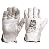 Riggamate Grey Natural Cowgrain Gloves - XL