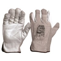 Riggamate Grey Natural Cowgrain w/ Split Back Gloves