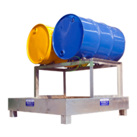 Drum Rack w/ Zinc Finish (2 Drum) - 1210 x 1210 x 570mm