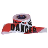 Danger Sign Hazard Tape Roll (Red/White) - 100m x 75mm