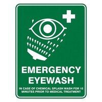 Emergency Eyewash Sign - Metal (450 x 300mm)