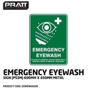 Emergency Eyewash Sign - Metal (600 x 450mm)