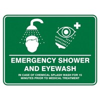 Emergency Shower & Eye Wash Sign - Metal (450 x 300mm)
