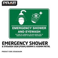 Emergency Shower & Eye Wash Sign - Metal (600 x 450mm)