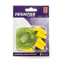 Frontier Corded Disposable Ear Plugs - Pack of 5