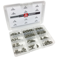 Alemlube Stainless Steel Grease Nipple Assortment Kit (EL Series ) - 100 Piece