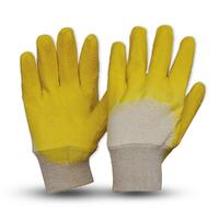 Glass Gripper Latex Glove w/ Knitted Wrist (Yellow)