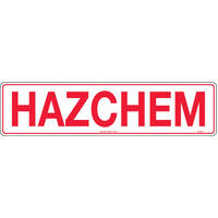 Hazchem Safety Sign (Metal) - 600 x 150mm