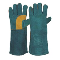Pyromate Green & Gold Kevlar South Paw Gloves - Pair of Left Hands 