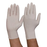 White Latex Powdered Disposable Gloves - Box of 100 
