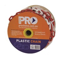 Plastic Chain (Red/White) - 25m x 8mm