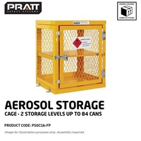 Pratt Aerosol Cage (2 Storage Levels, 84 Cans) - Flat Packed