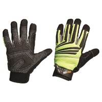 ProFit Hi Vis Yellow Synthetic Leather Mechanic Gloves