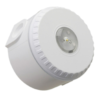 Ceiling Mount Visual Warning Device With Deep Base - White Body w/ Red Flash