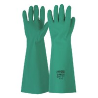 Green Premium Grade Nitrile Gaunlet Gloves