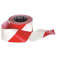 Hazard Tape Roll (Red/White ) - 100m x 75mm 