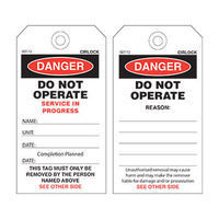 Cirlock Service In Progress Danger Tag (Pack of 25) - 140 x 75mm