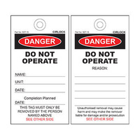 Cirlock PVC Danger Do Not Operate Tag (Pack of 500) - 140 x 75 x 0.7mm