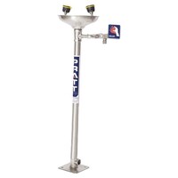 Pratt Pedestal Mounted Single Nozzle Eye Wash w/ Bowl - No Foot Treadle