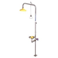 Pratt Combination Shower w/ Triple Nozzle Eye & Face Wash w/ Bowl - No Foot Treadle