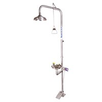 Pratt Combination 316ss Shower Single Nozzle Eye Wash w/ Bowl & Foot Treadle