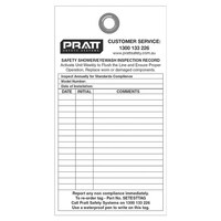 Pratt Shower & Eye Wash Test Tag - Pack Of 10