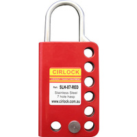 Cirlock 7 Holes Steel Lockout Hasp - Red