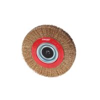 Crimped Pedestal Wheel Brushes - 150mm (6") x 19mm (Crimped Brass-Coated Steel Multi-Bore)