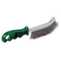 Green Plastic Handle Brass Coated Hand Brush- 1 Row