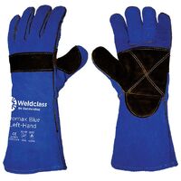 Left-Hand Welding Gloves - 400mm (Blue & Black)