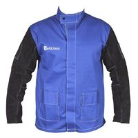Promax Blue FR Jacket w/ Leather Sleeves - (M)