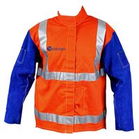 Hi-Viz Jacket w/ Leather Sleeves - Harness Compatible